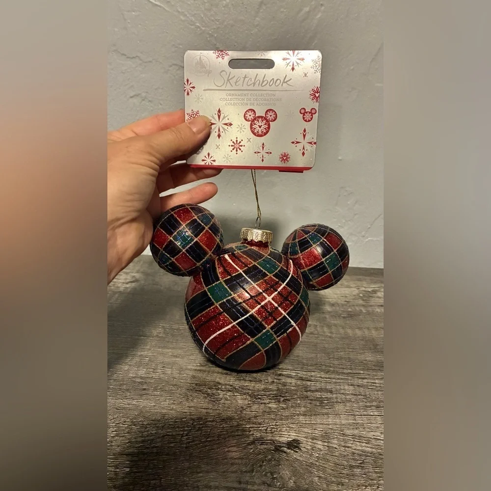 Disney Parks Sketchbook Plaid Mickey Mouse Ornament
